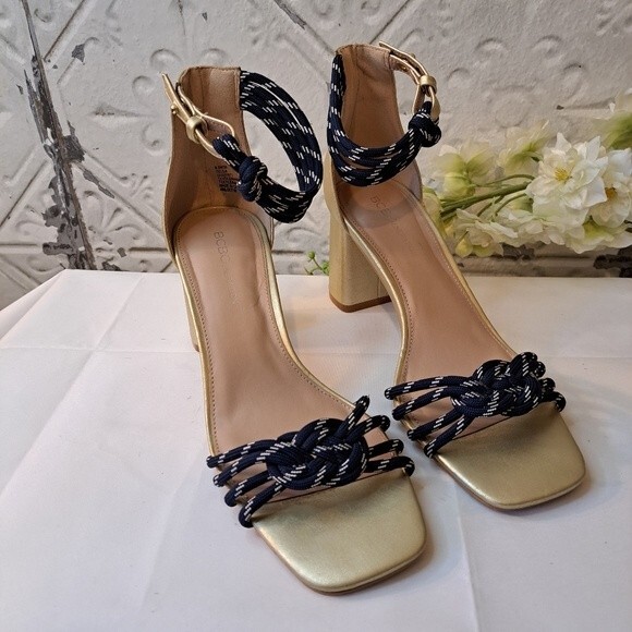 BCBGENERATION TELILA ANKLE STRAP SANDAL IN GOLD SIZE 8.5M - Picture 3 of 16